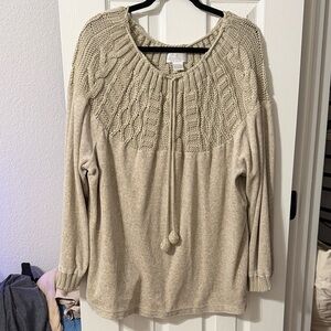 Soft surroundings Women's Beige Knit Sweater